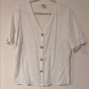 ANNE KLEIN- Linen short sleeve top
